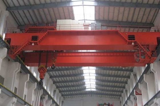 Q235B Q345C 32Ton الجسر رافعة ورشة عمل رافعة السفر فوق رأس مزدوجة