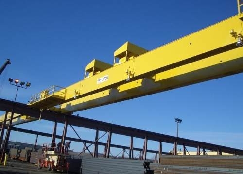 Q235B Q345C 32Ton الجسر رافعة ورشة عمل رافعة السفر فوق رأس مزدوجة
