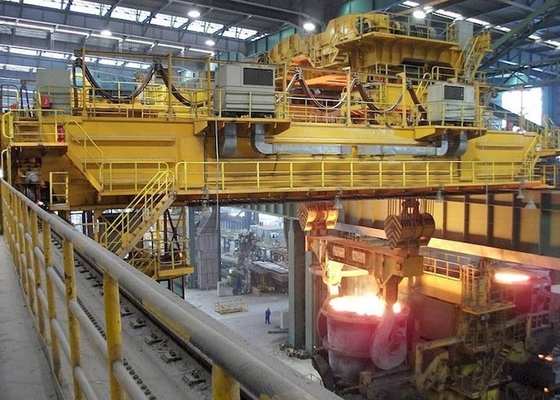 JB T7688 125 / 32-320 / 80 طن مطحنة الصلب كرين ورشة صهر المعادن رافعة رفع